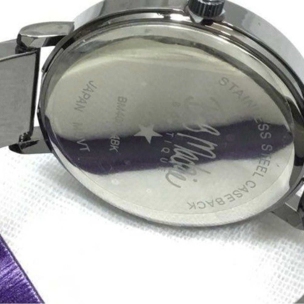 Bob Mackie women's black glitz dial watch with a black alloy bracelet new box - Picture 6 of 9